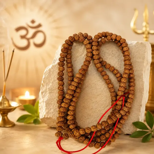 200 Beads 5 Mukhi Indonesian Rudraksha Mala | Original Small Bead Japa Mala for Meditation, Chanting & Spiritual Healing
