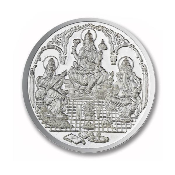Trimurti Coin In Pure Silver 150 Gms