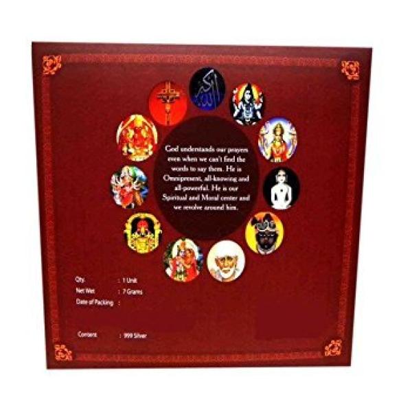 Radhe Krishna Wooden Frame With Pure Silver Coin Of 7 Grams
