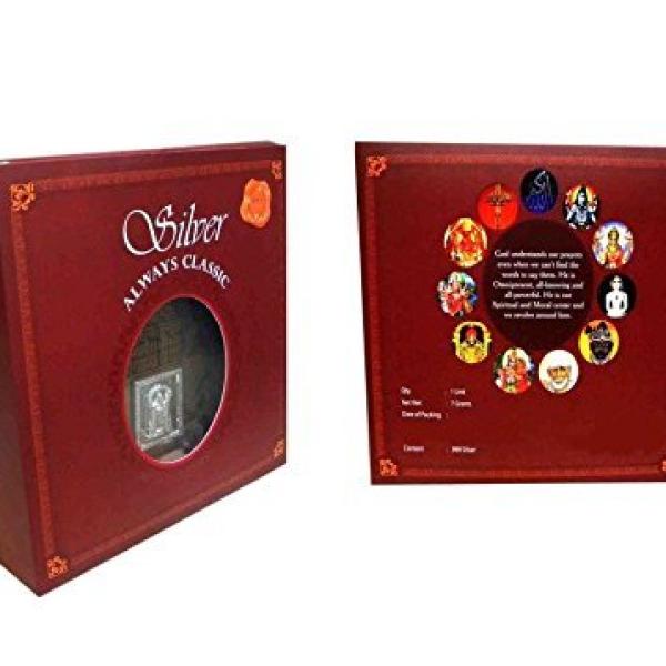 Radhe Krishna Wooden Frame With Pure Silver Coin Of 7 Grams