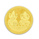 Ganesh Laxmi Coin In Pure Silver Gold Plated 100 Gms