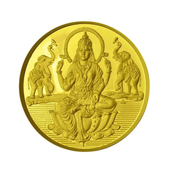 Goddess Laxmi Coin In Pure Silver Gold Plated 10 Gms