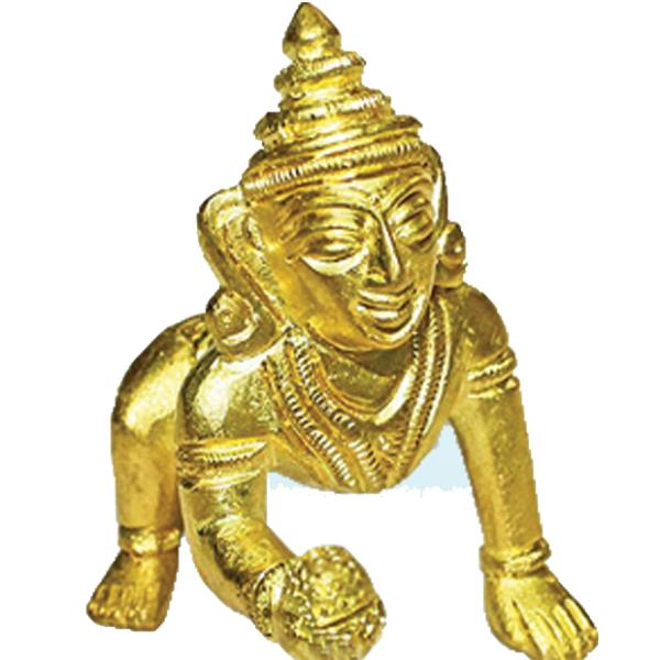 Ladoo Gopal in brass - Medium